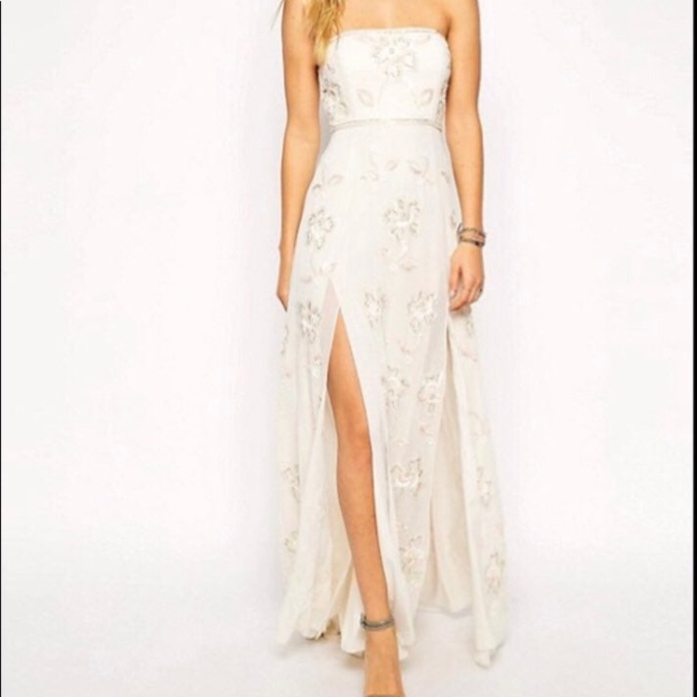 NWT Needle and Thread Strapless Beaded Gown